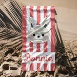 Personalizowany ręcznik plażowy Panda Królik Kreskówka Zwierzęta Szybkoschnący ręcznik plażowy z imieniem Letnie wakacje Prezent urodzinowy dla chłopców Dziewczynki