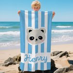 Personalizowany ręcznik plażowy Panda Królik Kreskówka Zwierzęta Szybkoschnący ręcznik plażowy z imieniem Letnie wakacje Prezent urodzinowy dla chłopców Dziewczynki