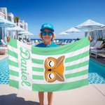 Personalizowany ręcznik plażowy Panda Królik Kreskówka Zwierzęta Szybkoschnący ręcznik plażowy z imieniem Letnie wakacje Prezent urodzinowy dla chłopców Dziewczynki