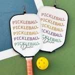 Funda personalizada para pala de Pickleball en tonos pastel con nombre y gancho Regalo de cumpleaños para jugadores de Pickleball el día del partido