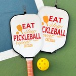 Personalised Lift Is Short Play Pickleball Multicolour Text Design Pickleball Paddle Cover with Name and Hook Game Day Birthday for Pickleball Players