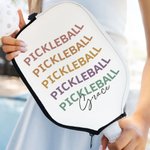 Funda personalizada para pala de Pickleball en tonos pastel con nombre y gancho Regalo de cumpleaños para jugadores de Pickleball el día del partido