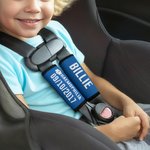 Gepersonaliseerde Multicolor Emergency Alert Carseat Riemen met Naam en Tekst Set van 2 Verjaardag Caring Gift voor Allergie Autisme Kinderen Familie