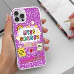 Personalised Colourful Floral Love Pen Notebook Design Slim Phone Case for iPhone with Title Back to School Appreciation Birthday Gift for Teachers