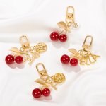 Personalisierte Initial Constellation Kirsche Schlüsselanhänger Tasche Zubehör Geburtstag Geschenk für Frauen Mädchen