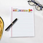 Personalized Cute Pencil Bow Notepad with Text Back to School Teacher's Day Appreciation Gift for Teachers