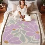Personalizada Retro Flor Flecos Suave manta con nombre Aniversario Cumpleaños Regalo para las mujeres