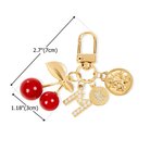 Personalisierte Initial Constellation Kirsche Schlüsselanhänger Tasche Zubehör Geburtstag Geschenk für Frauen Mädchen