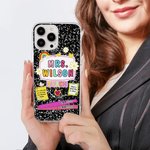 Personalised Colourful Floral Love Pen Notebook Design Slim Phone Case for iPhone with Title Back to School Appreciation Birthday Gift for Teachers