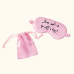 Maschera per il sonno in seta personalizzata con testo e astuccio, regalo di compleanno e anniversario per la fidanzata e la moglie.