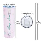 Personlig rosa Nøtteknekkeren eventyrkarakter isolert 20 oz tynn tumbler med navn og sugerør bursdag julegave til jenter