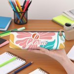 Personalized Danish Flower Pencil Case with Name Portable Stationery School Supply Back to School Gift for Kids Students