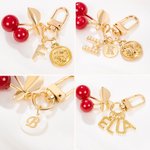 Personalisierte Initial Constellation Kirsche Schlüsselanhänger Tasche Zubehör Geburtstag Geschenk für Frauen Mädchen