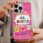 Personalised Colourful Floral Love Pen Notebook Design Slim Phone Case for iPhone with Title Back to School Appreciation Birthday Gift for Teachers