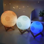 Personalized 3D Printing Touch Control Changing Color Soccer Night Light with Name Home Decor Birthday Gift for Sports Lover Soccer Coach