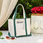 Personalisierte Canvas Tragetasche mit besticktem Namen | großer Shopper | Tote Bag | Reise-Zubehör | Alltag Geburtstag Geschenk für Familie Frauen