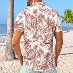 Gepersonaliseerd Retro Toile De Jouy-Stijl Hond Kat Portret Hawaiian Unisex Shirt Verjaardag Zomer Vakantie Cadeau voor Huisdier Liefhebbers Eigenaren