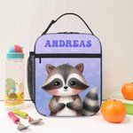 Personalisierte Cartoon Tiere Mehrfarbige Isolierte Lunch Tasche mit Namen Alltag Reisen Zurück zur Schule Geburtstag Geschenk für Jungen Mädchen