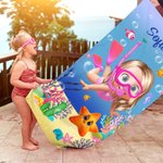 Personlig söt 3D strandhandduk med havsdjur för barn snabbtorkande mjuk och stor med namn perfekt för sommarlov strandfest eller födelsedagspresent