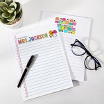 Personalized Cute Pencil Bow Notepad with Text Back to School Teacher's Day Appreciation Gift for Teachers