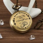 Personalized  I Love You Then I Love You Still Pocket Watch with Name and Title Birthday Anniversary Gift for Husband Boyfriend