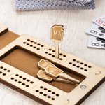 Personalized Wildlife US State Portable Cribbage Board with Wooden Pegs and Name Travel Camping Birthday Gift for Cribbage Lovers