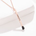 Personalised Matchstick Necklace with Engraved Text Enamel Jewellery Birthday Anniversary Party Gift for Women
