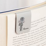 Marcapáginas magnético personalizado de cuero PU con nombre y flor de nacimiento regalo de cumpleaños para amantes de los libros