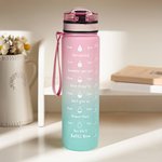 Personalised Cartoon Y2K Girl 32 oz Motivational Sport Water Bottle with Time Marker and Name Anniversary Birthday Gift for Girls Y2K Lovers