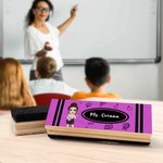 Personalisierte Cartoon Lehrer Charakter Blackboard Whiteboard Kreide Radiergummi Reiniger mit 2 Whiteboard-Marker Teacher's Day Geschenk für Lehrer Pädagogen