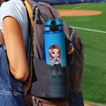 Personalised Cartoon Y2K Girl 32 oz Motivational Sport Water Bottle with Time Marker and Name Anniversary Birthday Gift for Girls Y2K Lovers