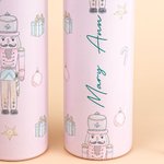 Personlig rosa Nøtteknekkeren eventyrkarakter isolert 20 oz tynn tumbler med navn og sugerør bursdag julegave til jenter
