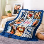 Personalisierte 6 Fotos Collage erste weiche Decke Home Decor Jahrestag Valentinstag Geburtstag Geschenk für Familie Paare
