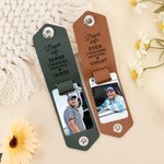 Personalised Drive Safe I Lorrying Love You Car Design Photo PU Leather Keychain with Engraved Name Birthday Anniversary Gift for Car Owners