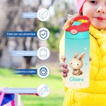 Borraccia da 355ml personalizzata con nome stelle e animali in stile cartone animato regalo ideale per compleanni e viaggi quotidiani per bambini