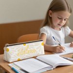 Personalized Danish Flower Pencil Case with Name Portable Stationery School Supply Back to School Gift for Kids Students