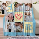 Personalisierte 6 Fotos Collage erste weiche Decke Home Decor Jahrestag Valentinstag Geburtstag Geschenk für Familie Paare