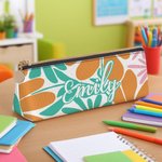 Personalized Danish Flower Pencil Case with Name Portable Stationery School Supply Back to School Gift for Kids Students