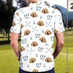 Personalised Golf Theme Face Photo Breathable Polo Shirt with Lucky Number Funny Golf Club Birthday Gift for Golf Player