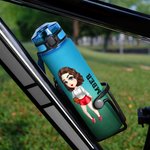 Personalisierte Gradient Cartoon Basketball Volleyball Fußball Mädchen 32 oz Leakproof Motivationswasserflasche mit Name Maker Geschenk für Gym Sportliebhaber