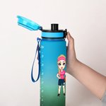 Bottiglia d'acqua sportiva motivazionale a prova di perdite da 32 oz con nome e indicatore del tempo, regalo per gli amanti del basket.