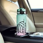 Personalized Tennis Badminton Ball 32 oz Motivational Sport Water Bottle with Time Marker and Name Birthday Gift for Sports Enthusiasts