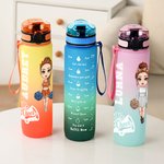 Personalized Cheerleading Girl Motivational Sports Water Bottle with Name and Time Marker Birthday Sports Game Day Gift for Cheerleader