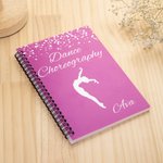 Personalized Dance Choreography Dancer Silhouette A5 Notebook with Name Competition Day Back to School Birthday Gift for Dance Lovers Students