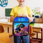 Spersonalizowana torba na lunch z imieniem Dinozaur Truck Fantasy Unicorn Przenośny piknik Powrót do szkoły Prezent dla chłopców Dziewczyny
