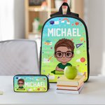 Gepersonaliseerde Multicolor Rainbow Boek Cartoon Karakter Rugzak Lunch Tas Pencil Case Set met Naam Terug naar School Verjaardagscadeau voor Jongens Meisjes