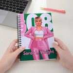 Personalisierte 1908 Mode Sorority Sisters A5 Spirale Notebook mit Namen Aufnahme Zubehör Geburtstag Sorority Gründertag Geschenk für Schwestern Freunde
