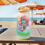 Personlig akvarell Ocean Elements 20 oz Frostat glas med namn och sugrör Resa Födelsedagspresent för familj Vänner