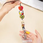Personalised Apple Notebook Pencil Cartoon Character Detachable Lanyard with Key Ring and Text Funny Appreciation Back to School Gift for Teacher