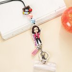 Personalised Apple Notebook Pencil Cartoon Character Detachable Lanyard with Key Ring and Text Funny Appreciation Back to School Gift for Teacher